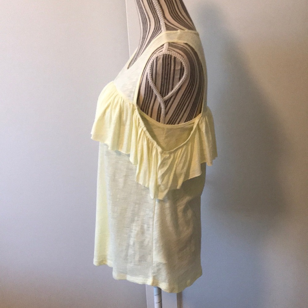 Yellow Cold Shoulder Ruffle Top - Picture 3 of 8